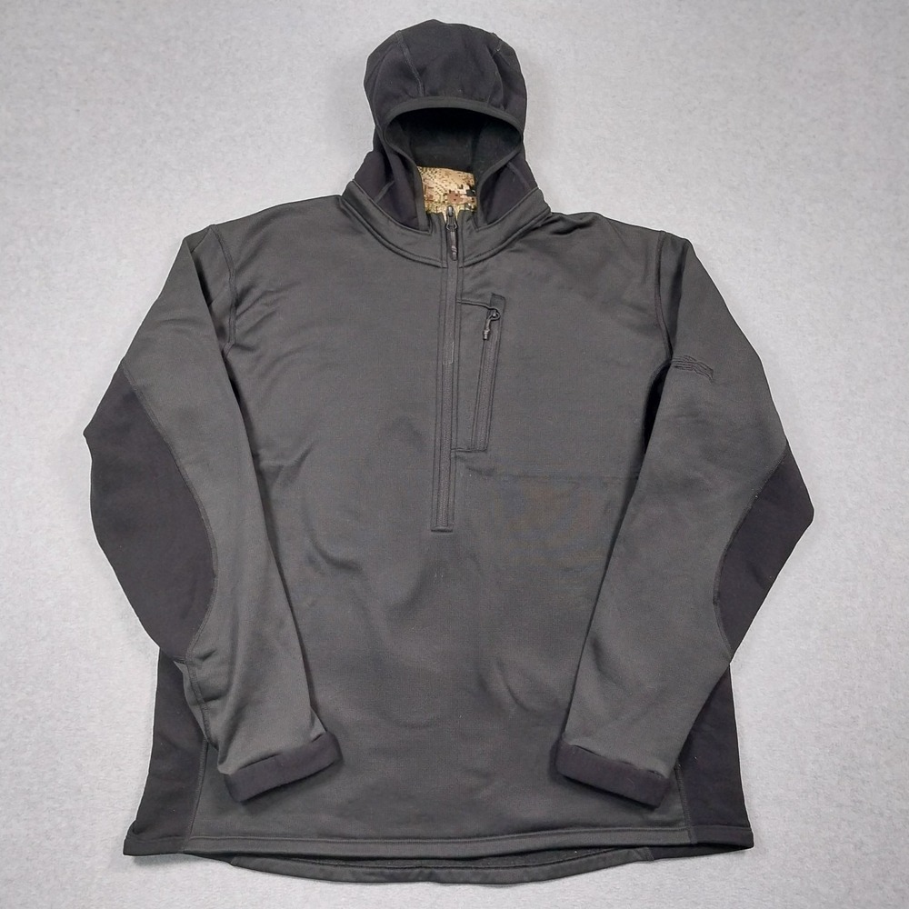 Sitka Hoody Mens 2XL Gray Black Arrowhead MDW Midweight Pullover 1/2 Zip Hunting